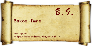 Bakos Imre névjegykártya